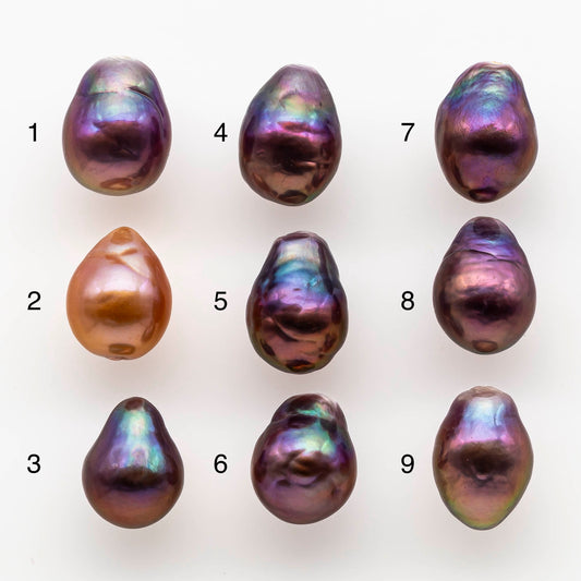 11-12mm Edison Pearl Drop with Amazing Luster and All Natural Color, Choose Undrilled, Half Drilled, Full Drilled or Large Hole, SKU# 1803EP