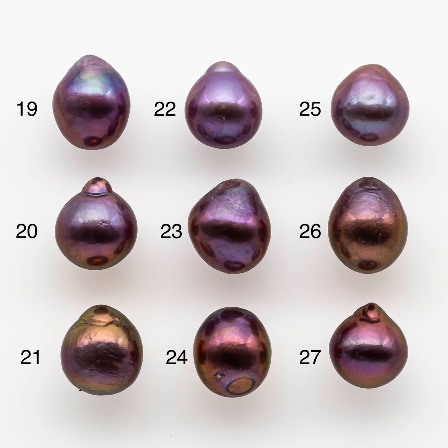 11-12mm Edison Pearl Drop All Natural Deep Purple Colors and High Lusters, Undrilled, Half Drilled, Full Drilled or Large Hole, SKU # 1805EP