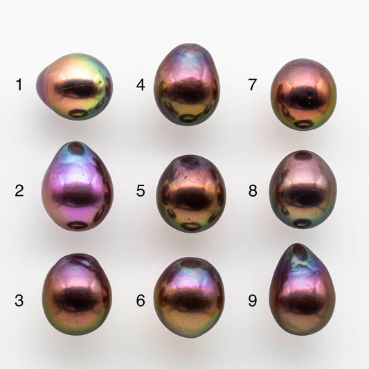 10-11mm Stunning Edison Pearl Drops with Intensive Luster and All Natural Color in Undrilled or Large Hole, SKU # 1807EP