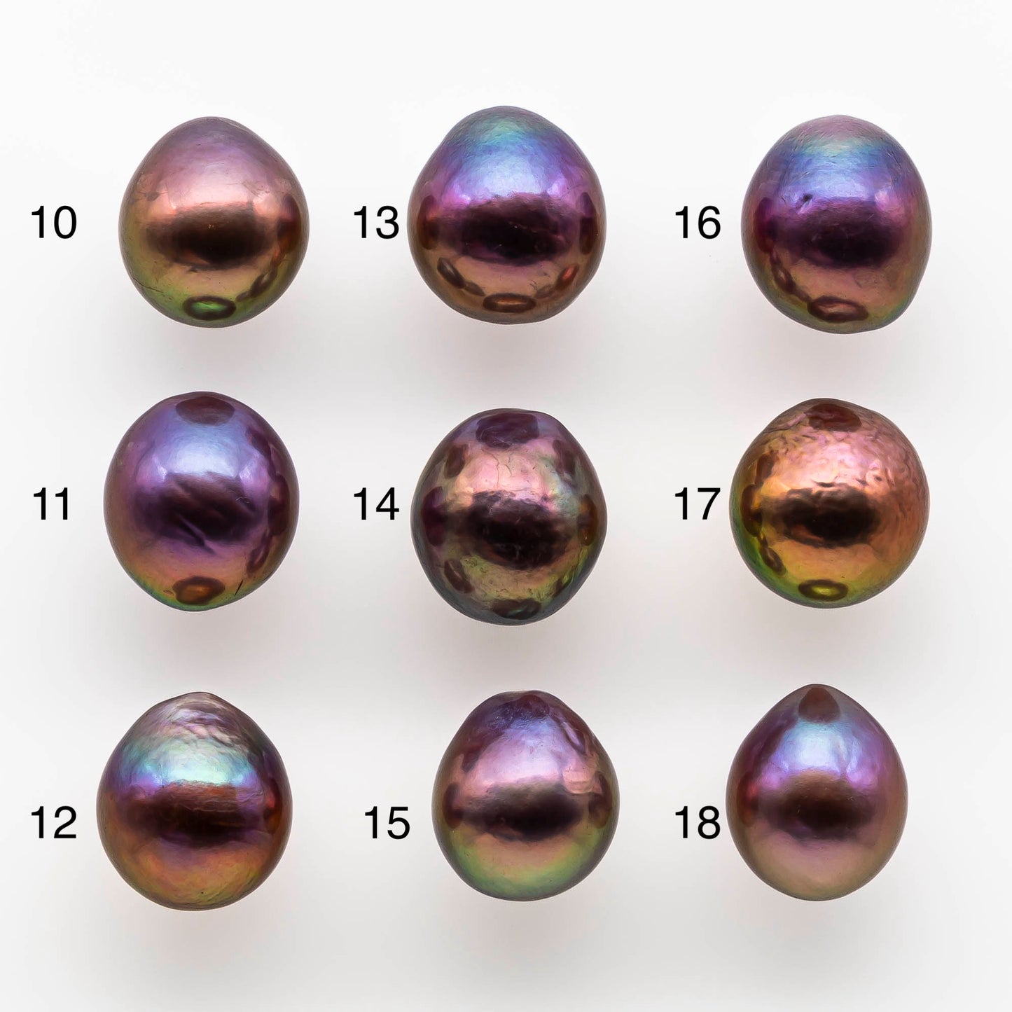 10-11mm Stunning Edison Pearl Drops with Intensive Luster and All Natural Color in Undrilled or Large Hole, SKU # 1807EP