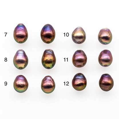 10-11mm Edison Pearl in Matching Pair with Natural Colors and High Lusters, Undrilled for Making Earring, SKU # 1810EP