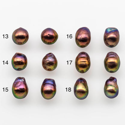 10-11mm Edison Pearl in Matching Pair with Natural Colors and High Lusters, Undrilled for Making Earring, SKU # 1810EP
