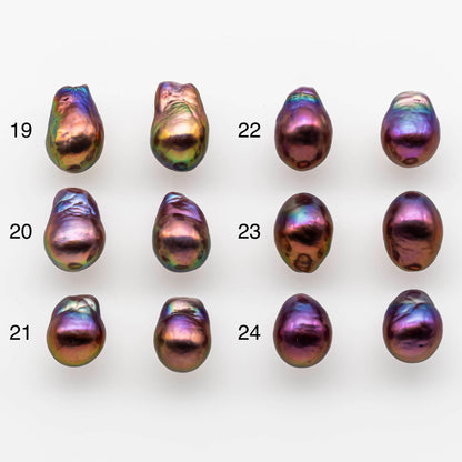 10-11mm Edison Pearl in Matching Pair with Natural Colors and High Lusters, Undrilled for Making Earring, SKU # 1810EP