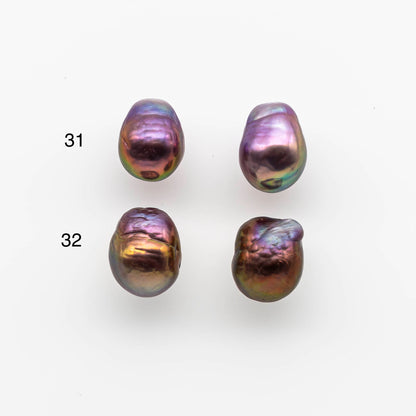10-11mm Edison Pearl in Matching Pair with Natural Colors and High Lusters, Undrilled for Making Earring, SKU # 1810EP