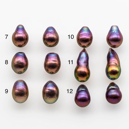 10-11mm Edison Pearl in Matching Pair with Natural Colors and High Lusters, Undrilled for Making Earring, SKU # 1812EP