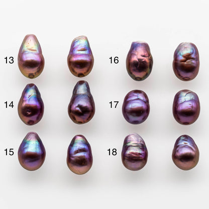 10-11mm Edison Pearl in Matching Pair with Natural Colors and High Lusters, Undrilled for Making Earring, SKU # 1812EP