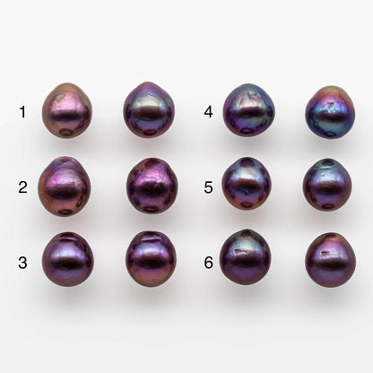 11-12mm Edison Pearl in Matching Pair with Natural Colors and High Lusters, Undrilled for Making Earring, SKU # 1811EP