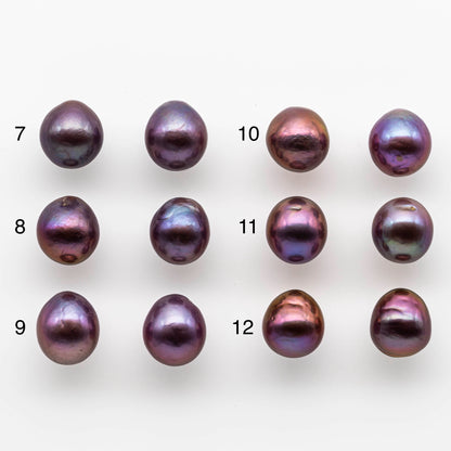 11-12mm Edison Pearl in Matching Pair with Natural Colors and High Lusters, Undrilled for Making Earring, SKU # 1811EP