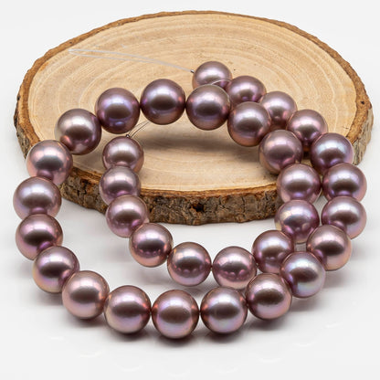 11-14mm Round Edison Pearl, Natural Lavender Color, Extra Large Freshwater Pearl Bead, SKU# 1842EP