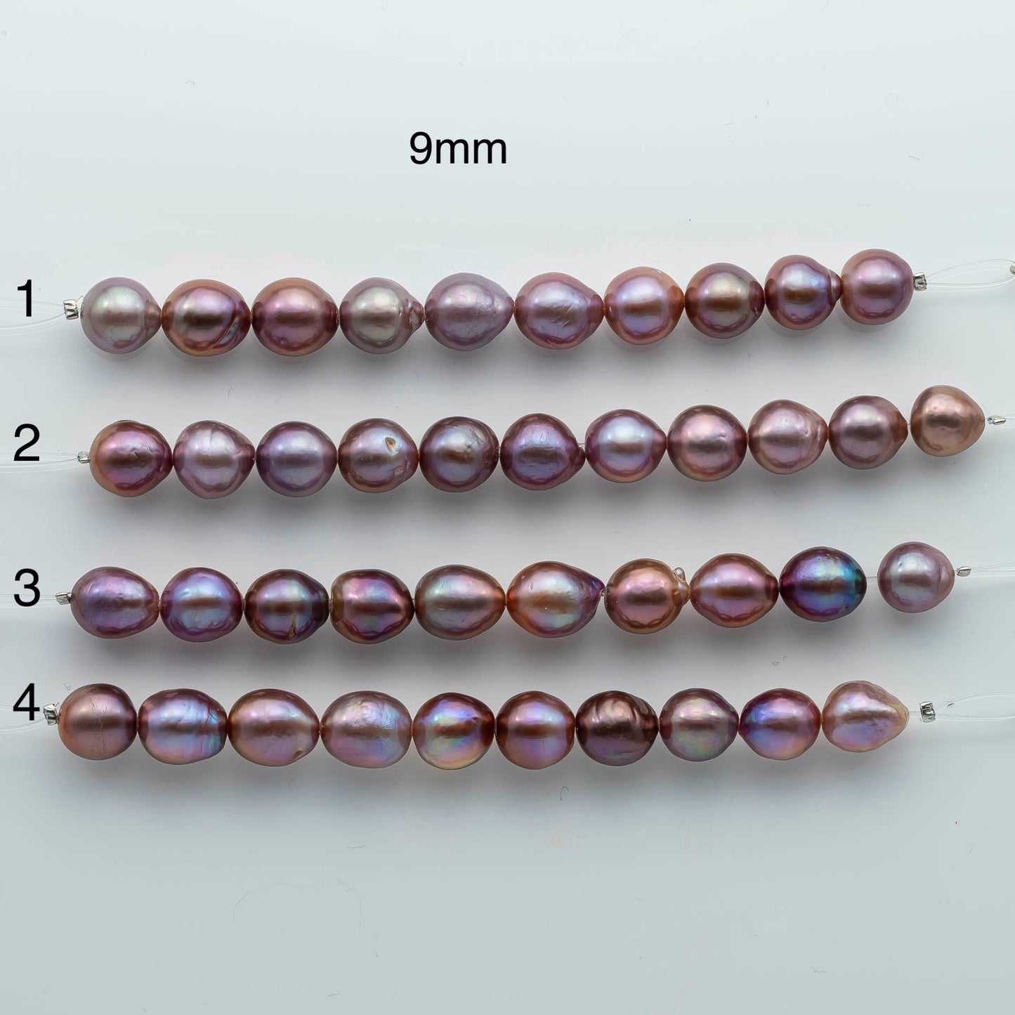 9-10mm Edison Pearl in Natural Color and High Lusters in Short Strand for Beading or Jewelry Making, SKU # 1951EP