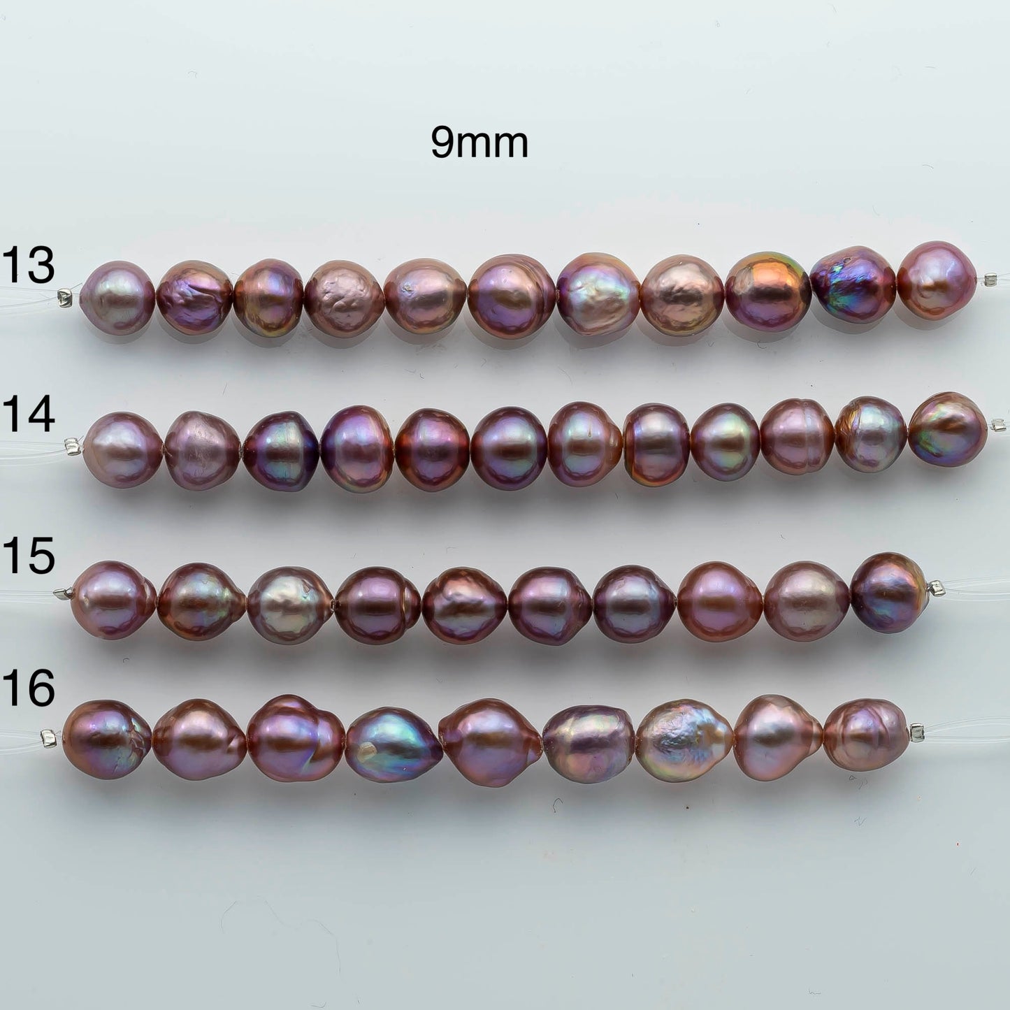 9-10mm Edison Pearl in Natural Color and High Lusters in Short Strand for Beading or Jewelry Making, SKU # 1951EP