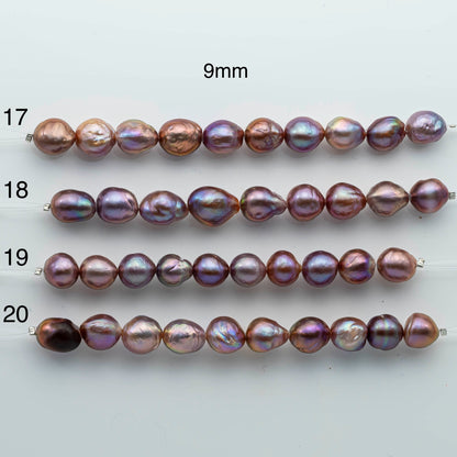 9-10mm Edison Pearl in Natural Color and High Lusters in Short Strand for Beading or Jewelry Making, SKU # 1951EP
