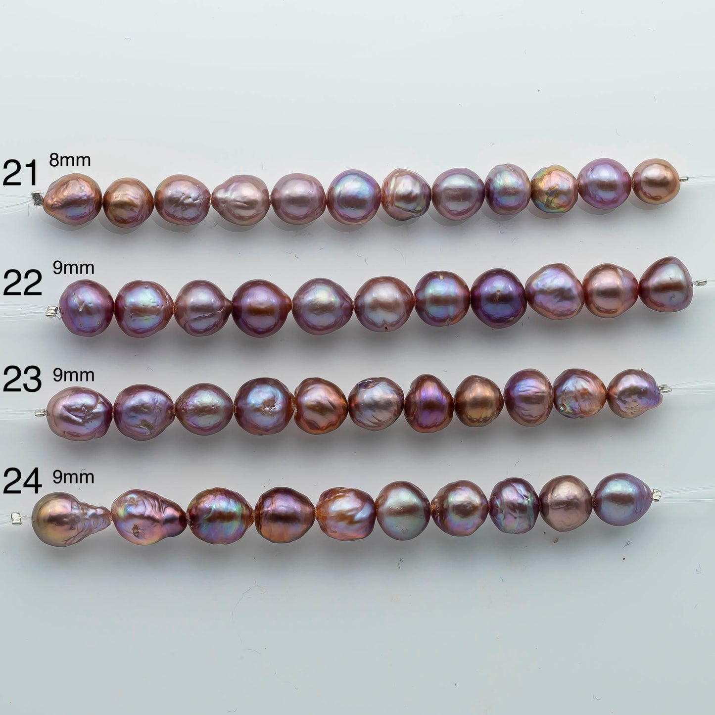 9-10mm Edison Pearl in Natural Color and High Lusters in Short Strand for Beading or Jewelry Making, SKU # 1951EP