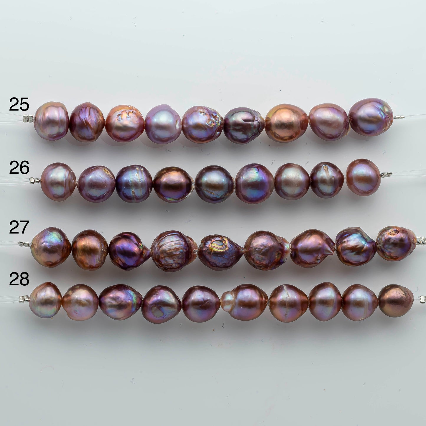 11-12mm Edison Pearl in Natural Color and High Lusters in Short Strand for Beading or Jewelry Making, SKU # 1953EP