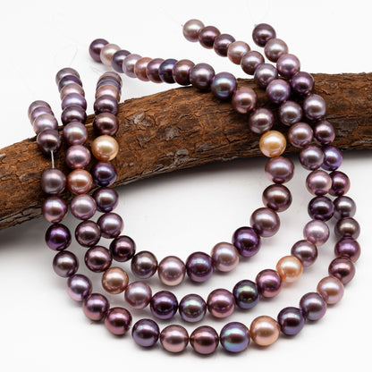 12-15mm Round Edison Pearl in Full Strand, Freshwater Pearl in Natural Colors with High Luster, Pre-Strung for Jewelry Making, SKU # 2927ED