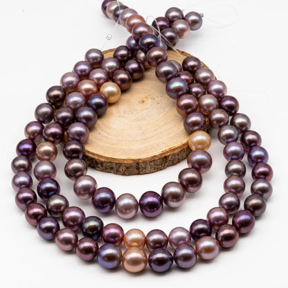 12-15mm Round Edison Pearl in Full Strand, Freshwater Pearl in Natural Colors with High Luster, Pre-Strung for Jewelry Making, SKU # 2927ED
