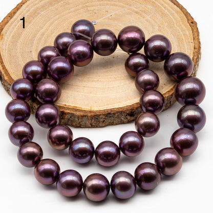 12-15mm Round Edison Pearl in Full Strand, Freshwater Pearl in Natural Colors with High Luster, Pre-Strung for Jewelry Making, SKU # 2928ED