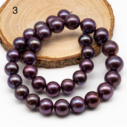 12-15mm Round Edison Pearl in Full Strand, Freshwater Pearl in Natural Colors with High Luster, Pre-Strung for Jewelry Making, SKU # 2928ED