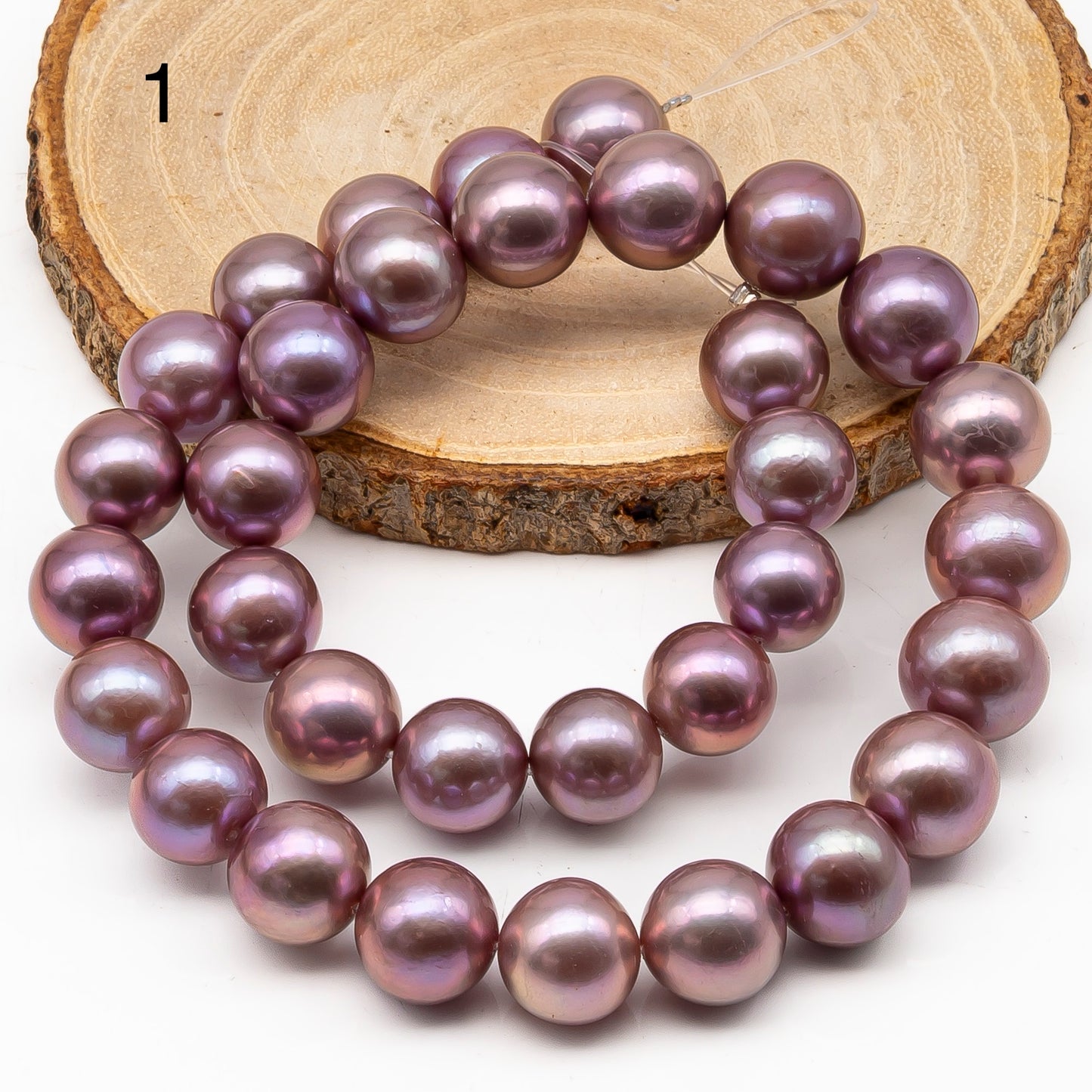 12-15mm Round Edison Pearl in Full Strand, Freshwater Pearl in Natural Colors with High Luster, Pre-Strung for Jewelry Making, SKU # 2929ED  Description: