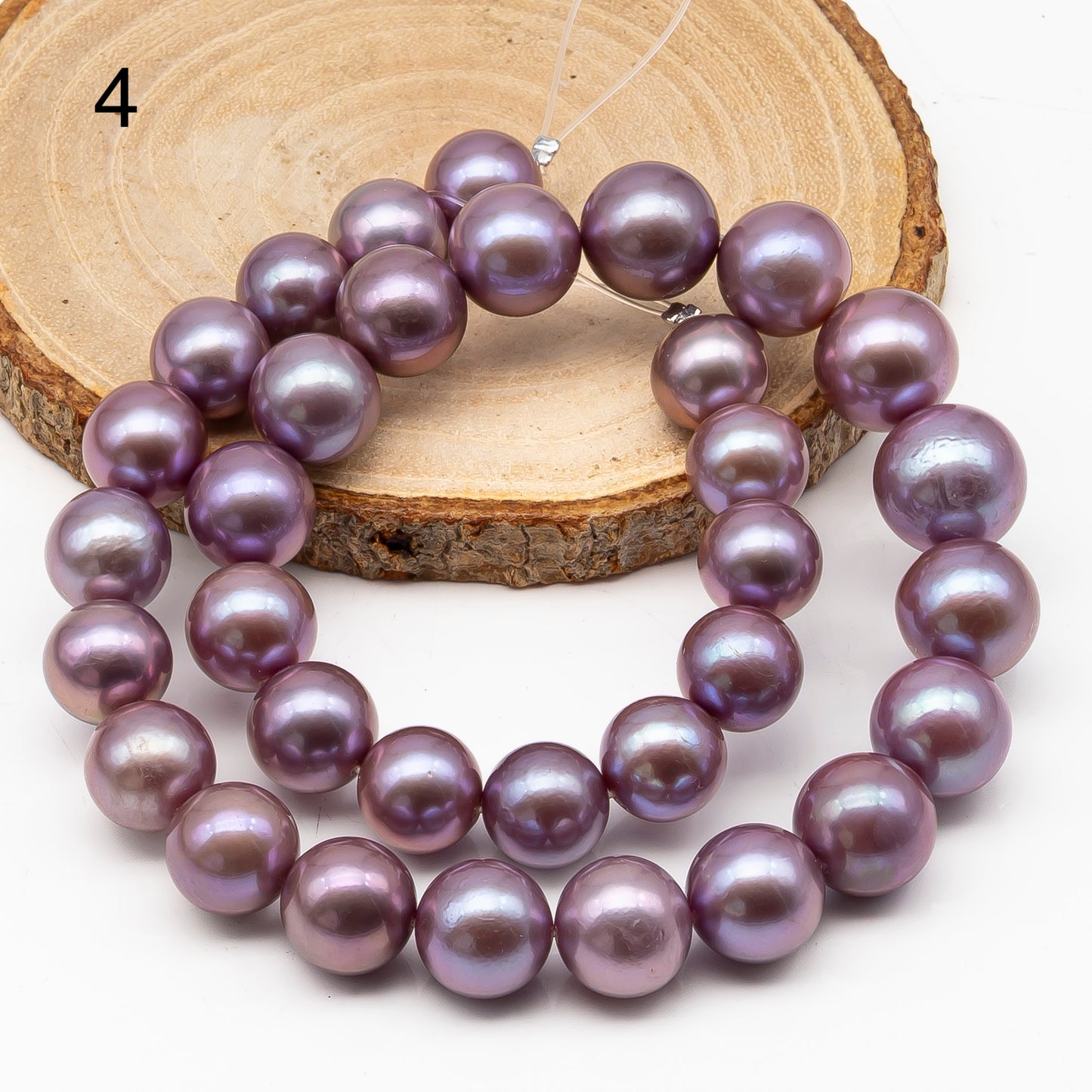 12-15mm Round Edison Pearl in Full Strand, Freshwater Pearl in Natural Colors with High Luster, Pre-Strung for Jewelry Making, SKU # 2929ED  Description: