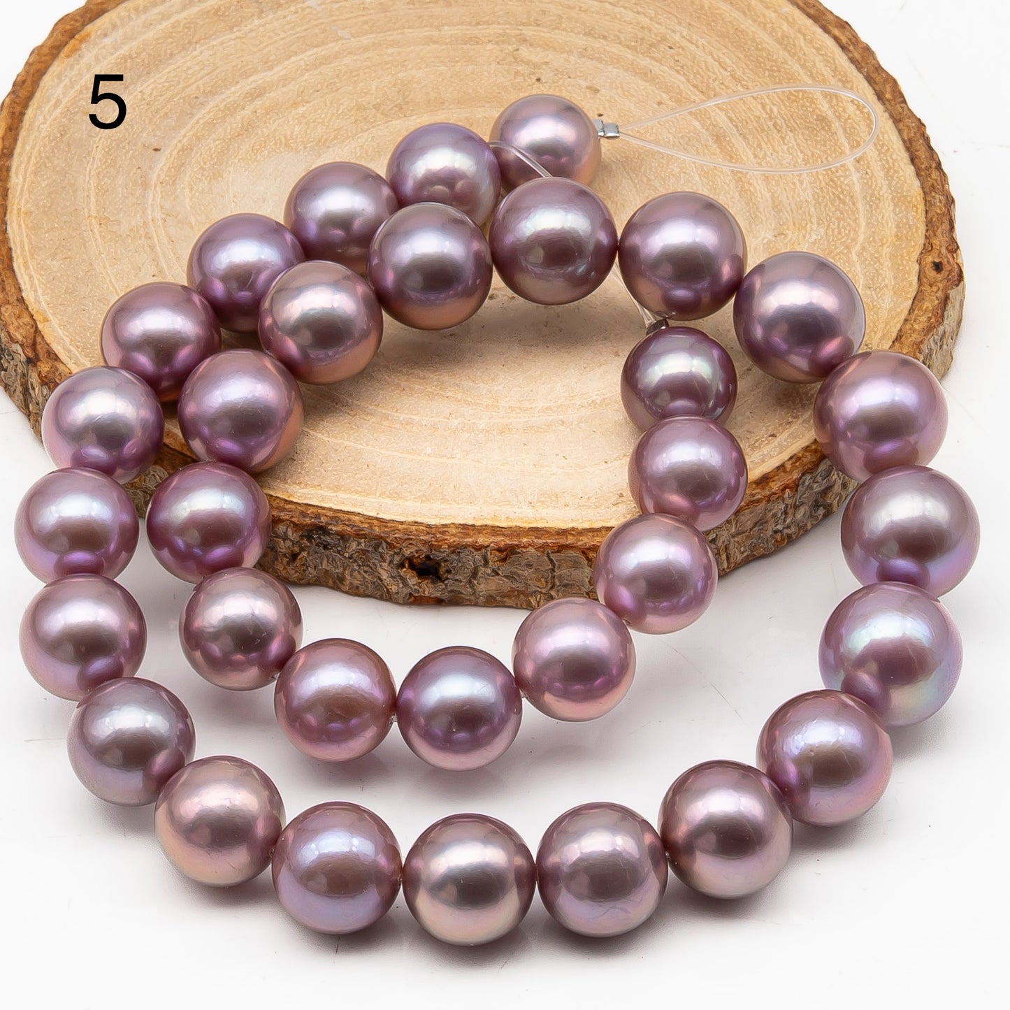 12-15mm Round Edison Pearl in Full Strand, Freshwater Pearl in Natural Colors with High Luster, Pre-Strung for Jewelry Making, SKU # 2929ED  Description: