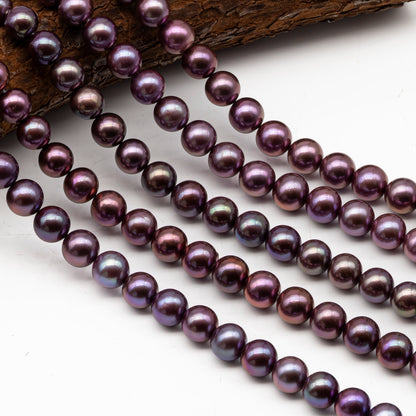 10-12mm Round Edison Pearl in Full Strand, Freshwater Pearl in Natural Colors with High Luster, Pre-Strung for Jewelry Making, SKU # 2930ED