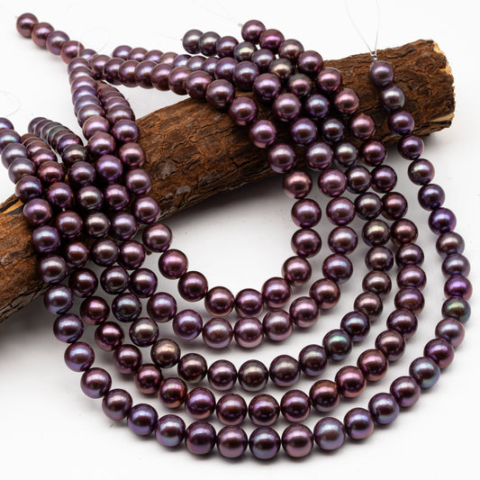 10-12mm Round Edison Pearl in Full Strand, Freshwater Pearl in Natural Colors with High Luster, Pre-Strung for Jewelry Making, SKU # 2930ED