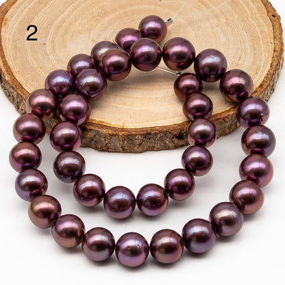 10-12mm Round Edison Pearl in Full Strand, Freshwater Pearl in Natural Colors with High Luster, Pre-Strung for Jewelry Making, SKU # 2930ED