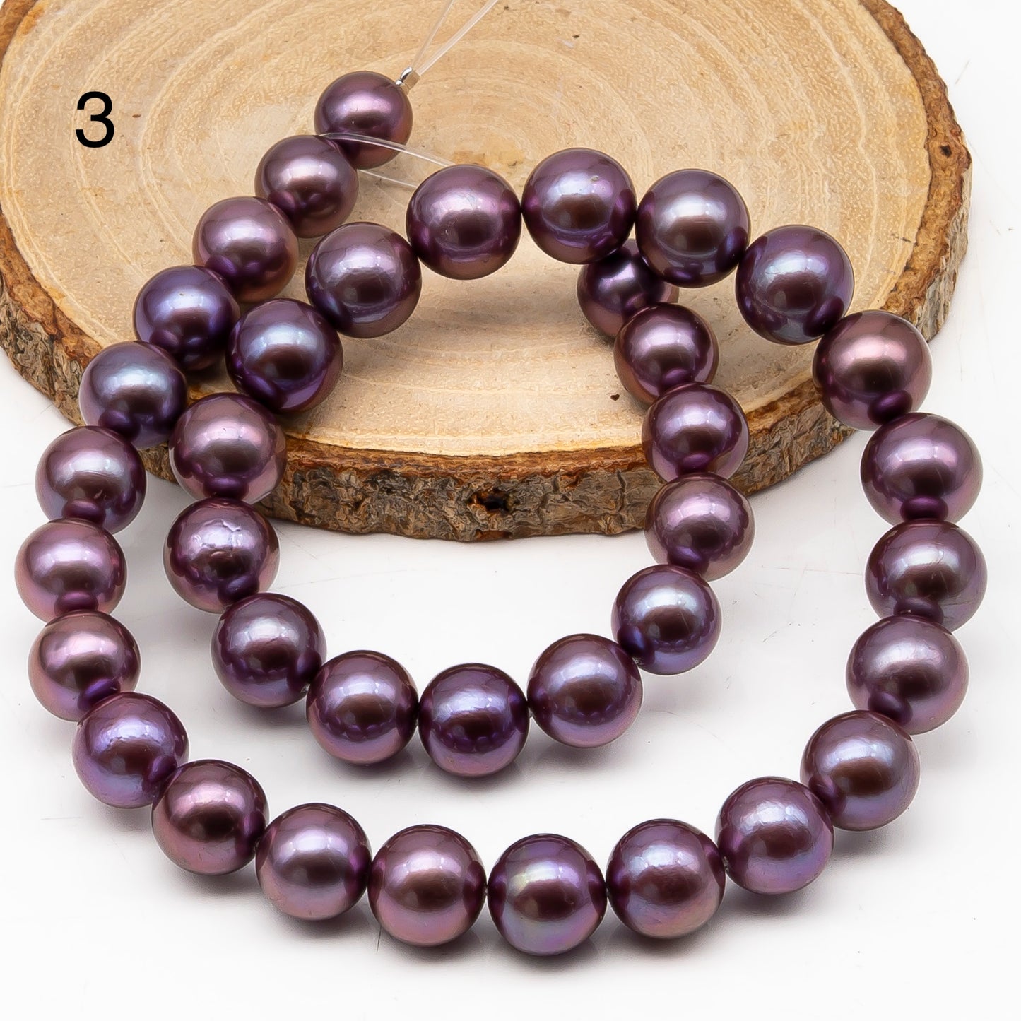 10-12mm Round Edison Pearl in Full Strand, Freshwater Pearl in Natural Colors with High Luster, Pre-Strung for Jewelry Making, SKU # 2930ED