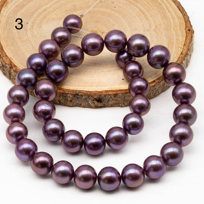 10-12mm Round Edison Pearl in Full Strand, Freshwater Pearl in Natural Colors with High Luster, Pre-Strung for Jewelry Making, SKU # 2930ED