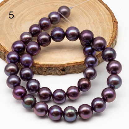 10-12mm Round Edison Pearl in Full Strand, Freshwater Pearl in Natural Colors with High Luster, Pre-Strung for Jewelry Making, SKU # 2930ED