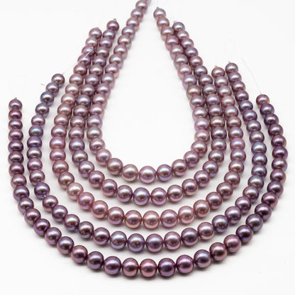 10-12mm Round Edison Pearl in Full Strand, Freshwater Pearl in Natural Colors with High Luster, Pre-Strung for Jewelry Making, SKU # 2931ED
