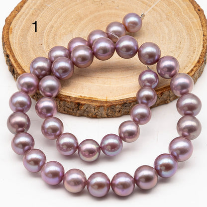 10-12mm Round Edison Pearl in Full Strand, Freshwater Pearl in Natural Colors with High Luster, Pre-Strung for Jewelry Making, SKU # 2931ED
