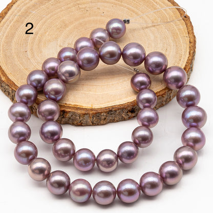 10-12mm Round Edison Pearl in Full Strand, Freshwater Pearl in Natural Colors with High Luster, Pre-Strung for Jewelry Making, SKU # 2931ED