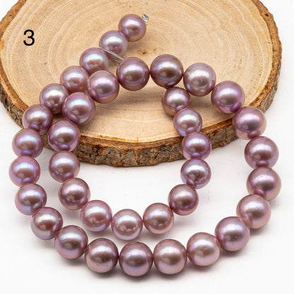 10-12mm Round Edison Pearl in Full Strand, Freshwater Pearl in Natural Colors with High Luster, Pre-Strung for Jewelry Making, SKU # 2931ED