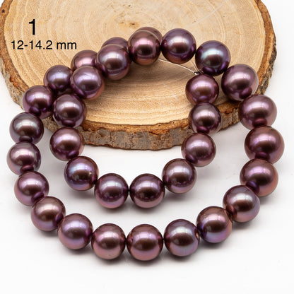 12-15mm Round Edison Pearl in Full Strand, Freshwater Pearl in Natural Colors with High Luster, Pre-Strung for Jewelry Making, SKU # 2932ED