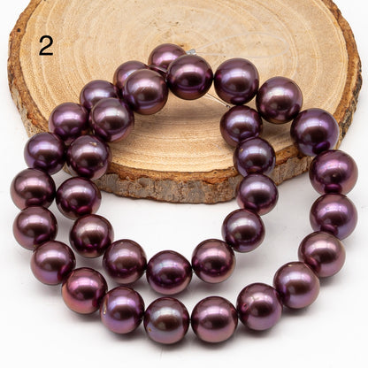 12-15mm Round Edison Pearl in Full Strand, Freshwater Pearl in Natural Colors with High Luster, Pre-Strung for Jewelry Making, SKU # 2932ED