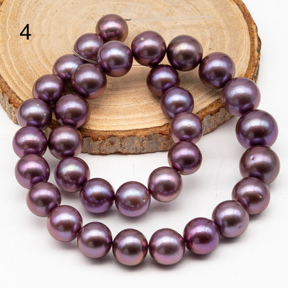 12-15mm Round Edison Pearl in Full Strand, Freshwater Pearl in Natural Colors with High Luster, Pre-Strung for Jewelry Making, SKU # 2932ED