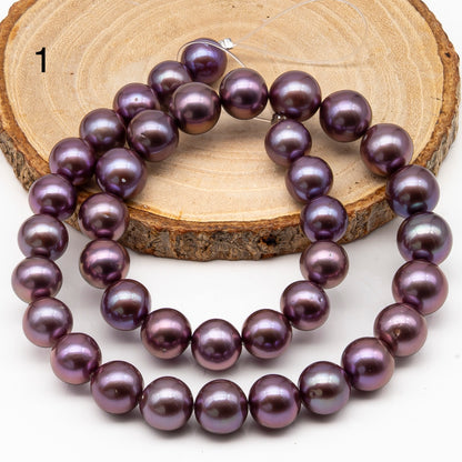 10-12mm Round Edison Pearl in Full Strand, Freshwater Pearl in Natural Colors with High Luster, Pre-Strung for Jewelry Making, SKU # 2933ED