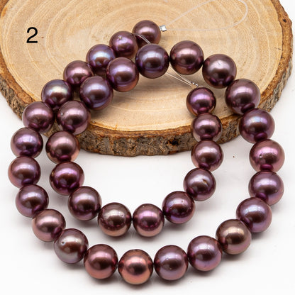 10-12mm Round Edison Pearl in Full Strand, Freshwater Pearl in Natural Colors with High Luster, Pre-Strung for Jewelry Making, SKU # 2933ED