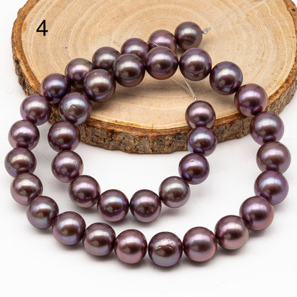 10-12mm Round Edison Pearl in Full Strand, Freshwater Pearl in Natural Colors with High Luster, Pre-Strung for Jewelry Making, SKU # 2933ED