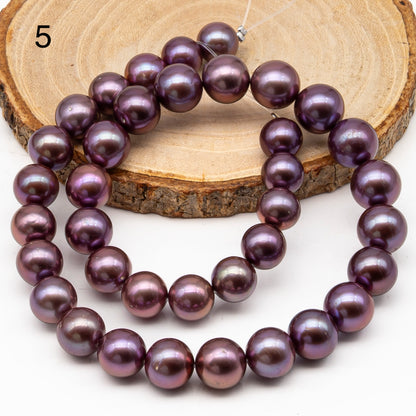 10-12mm Round Edison Pearl in Full Strand, Freshwater Pearl in Natural Colors with High Luster, Pre-Strung for Jewelry Making, SKU # 2933ED