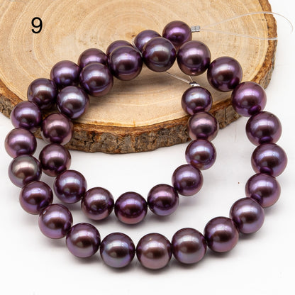 10-12mm Round Edison Pearl in Full Strand, Freshwater Pearl in Natural Colors with High Luster, Pre-Strung for Jewelry Making, SKU # 2933ED