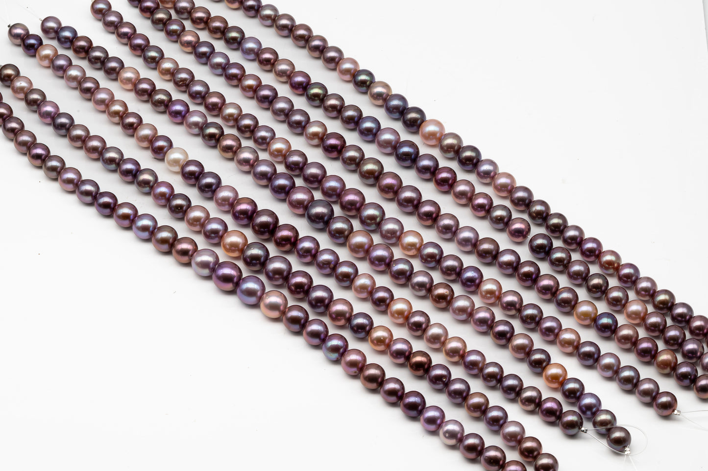 12-15mm Round Edison Pearl in Full Strand, Freshwater Pearl in Natural Colors with High Luster, Pre-Strung for Jewelry Making, SKU # 2934ED