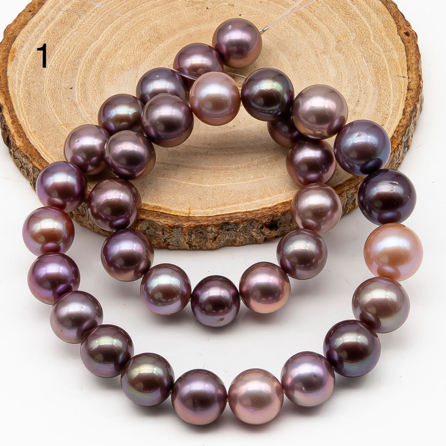 12-15mm Round Edison Pearl in Full Strand, Freshwater Pearl in Natural Colors with High Luster, Pre-Strung for Jewelry Making, SKU # 2934ED