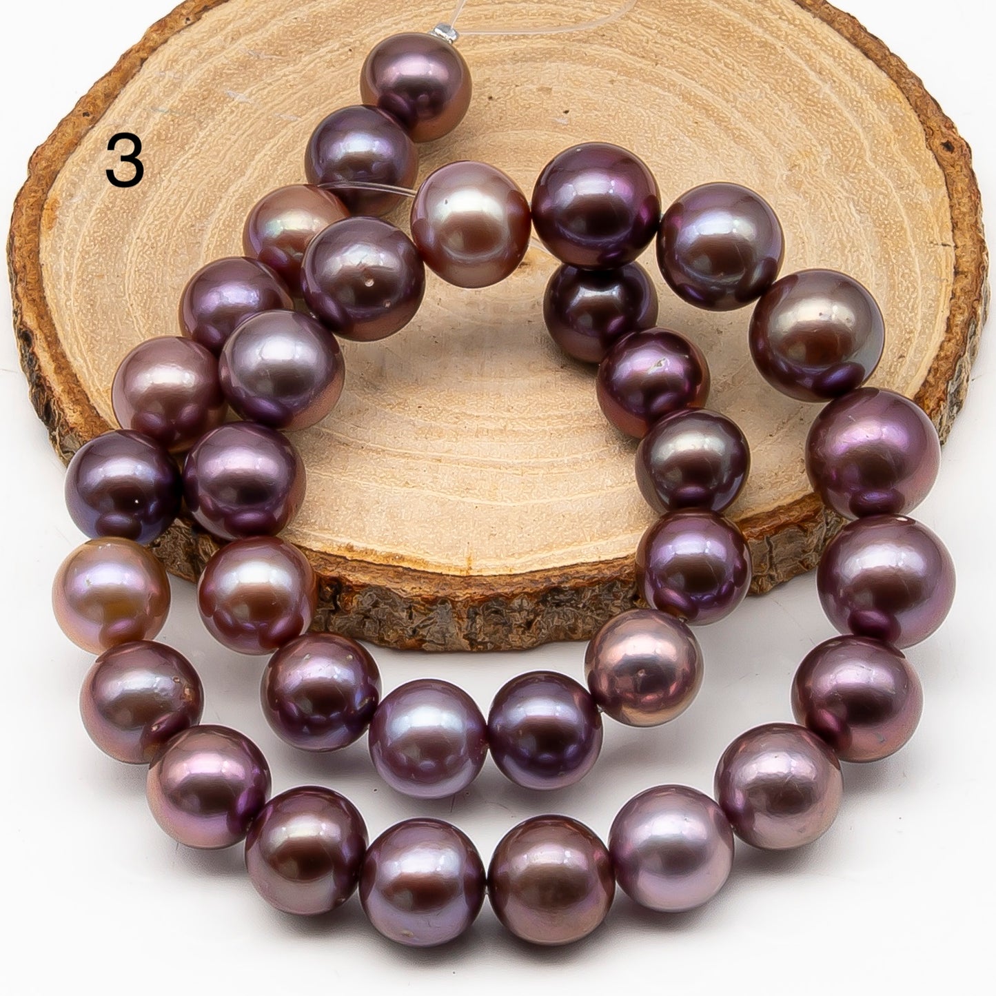 12-15mm Round Edison Pearl in Full Strand, Freshwater Pearl in Natural Colors with High Luster, Pre-Strung for Jewelry Making, SKU # 2934ED