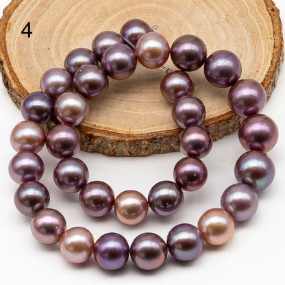 12-15mm Round Edison Pearl in Full Strand, Freshwater Pearl in Natural Colors with High Luster, Pre-Strung for Jewelry Making, SKU # 2934ED