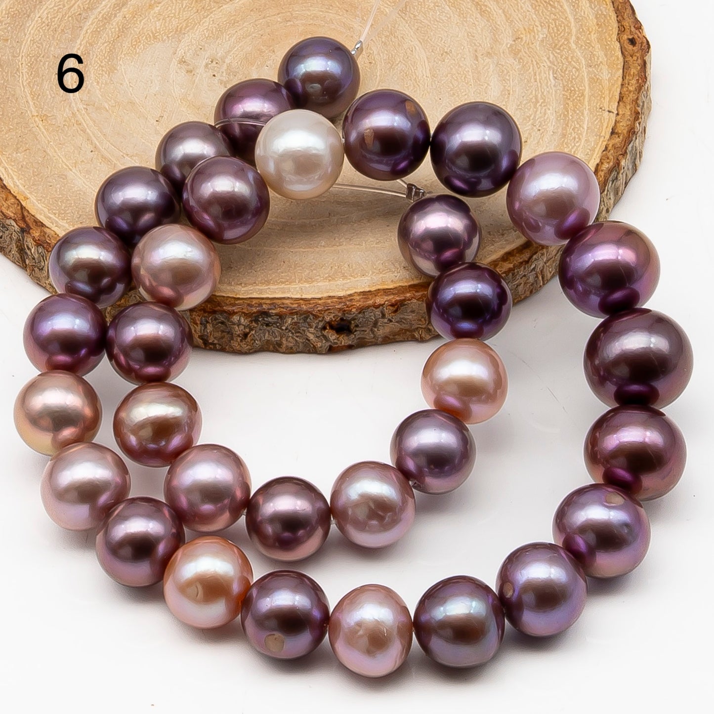 12-15mm Round Edison Pearl in Full Strand, Freshwater Pearl in Natural Colors with High Luster, Pre-Strung for Jewelry Making, SKU # 2934ED