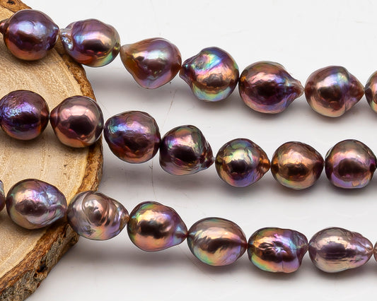 9-11mm Edison Pearl in Full Strand, Freshwater Pearl in Natural Colors with High Luster, Pre-Strung for Jewelry Making, SKU # 3107EP