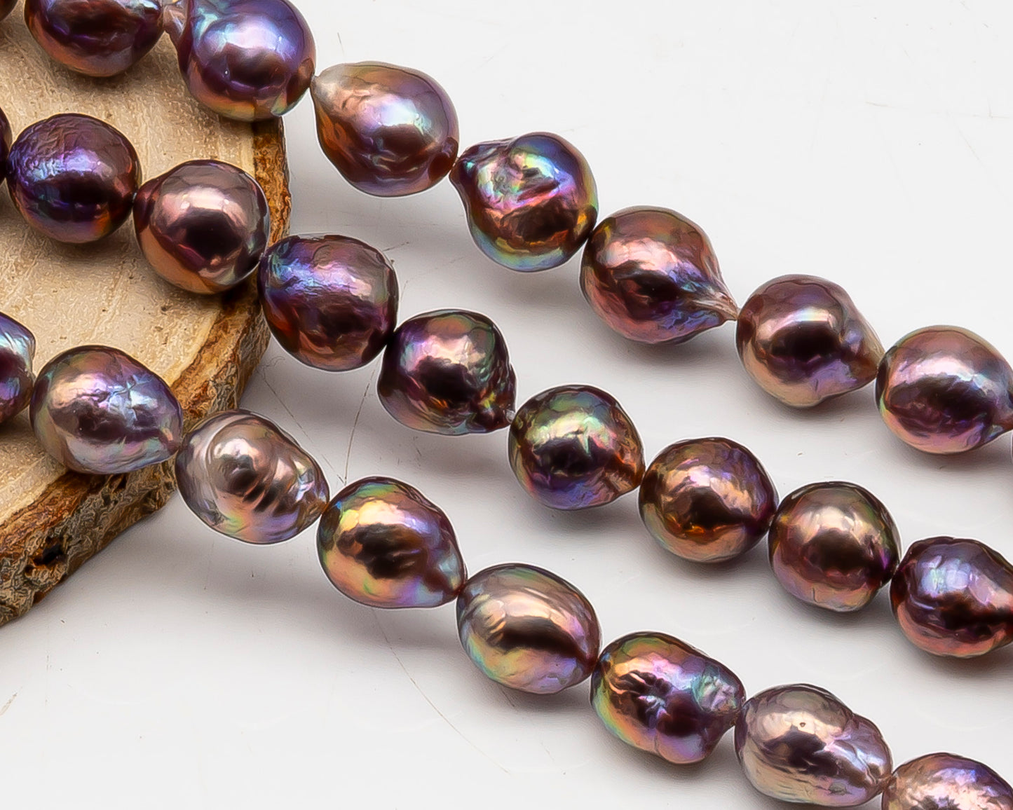 9-11mm Edison Pearl in Full Strand, Freshwater Pearl in Natural Colors with High Luster, Pre-Strung for Jewelry Making, SKU # 3107EP